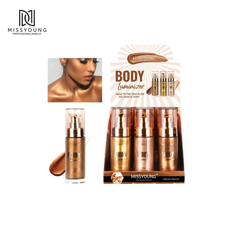 Body Luminizer Highlight Bright Skin Body Cream Liquide Highlighter Soft Light Face & Body Highlighter Make-up Ead-to-Toe Skin Glow