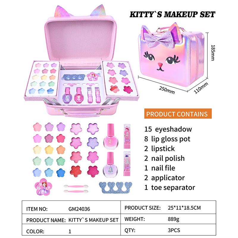 Hochwertiges Kitty's Make-up-Set Lippenstift-Lidschatten GM24036