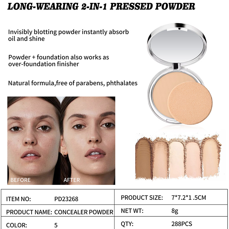 Langanhaltendes 2-in-1 Absorb Oil And Shine Presspulver PD23268