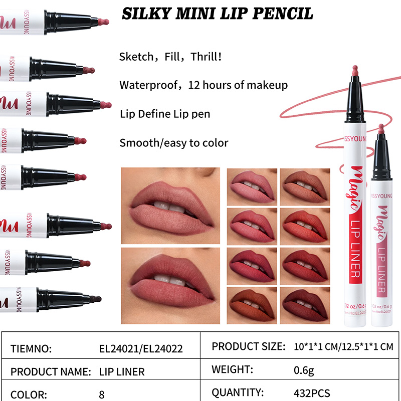Seidiger, wasserfester, einfach zu färbender Mini-Lippenstift EL24021/EL24022