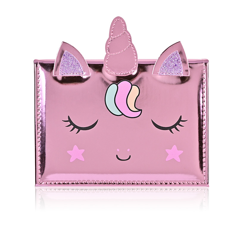 Make-up-Palette für Kinder im Cartoon-Einhorn-Leder-Notizbuch-Design CPD24007