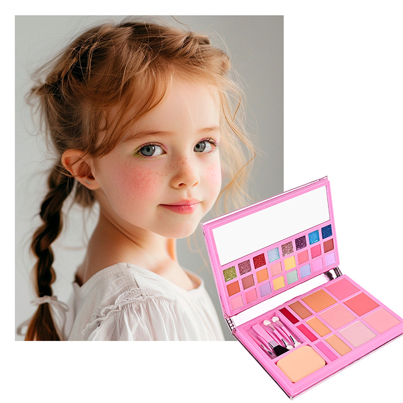 Make-up-Palette für Kinder im Cartoon-Einhorn-Leder-Notizbuch-Design CPD24007